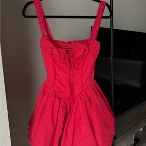 Vibrant Red Corset Dress